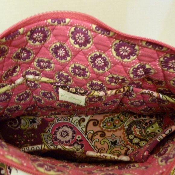 Vera Bradley Tote Bag Made in USA In "Very Berry Paisley" Pattern 13" x 9" x 4" - Picture 4 of 9
